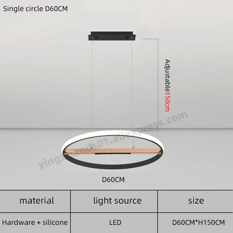 lustre moderne à anneau rond pour éclairage intérieur - Image 10