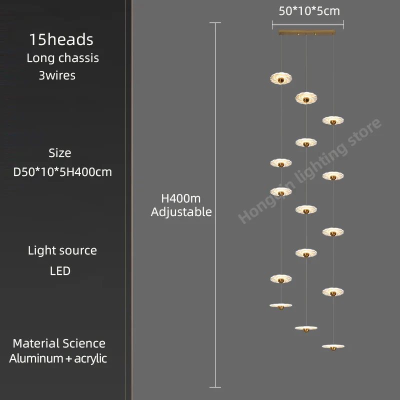 lustre moderne à led pour éclairage intérieur élégant - Image 10