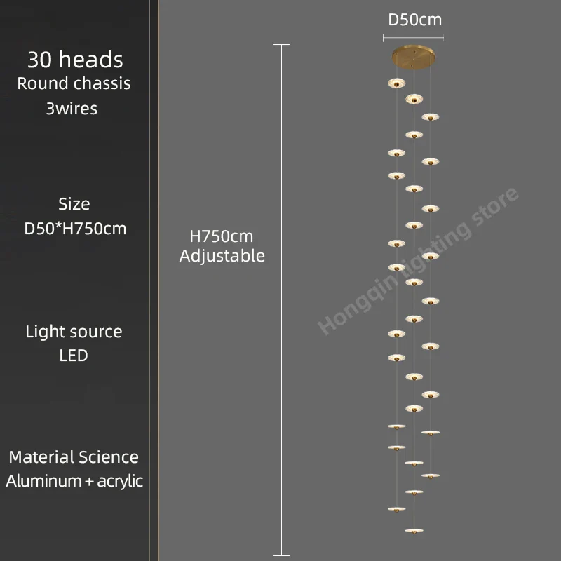 lustre moderne à led pour éclairage intérieur élégant - Image 17