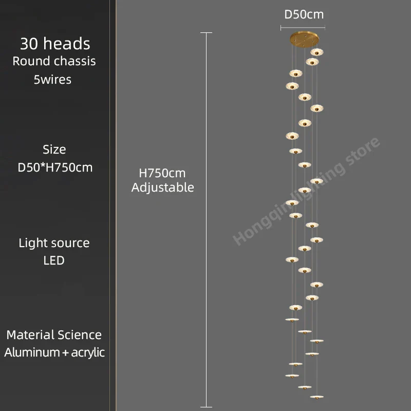 lustre moderne à led pour éclairage intérieur élégant - Image 18