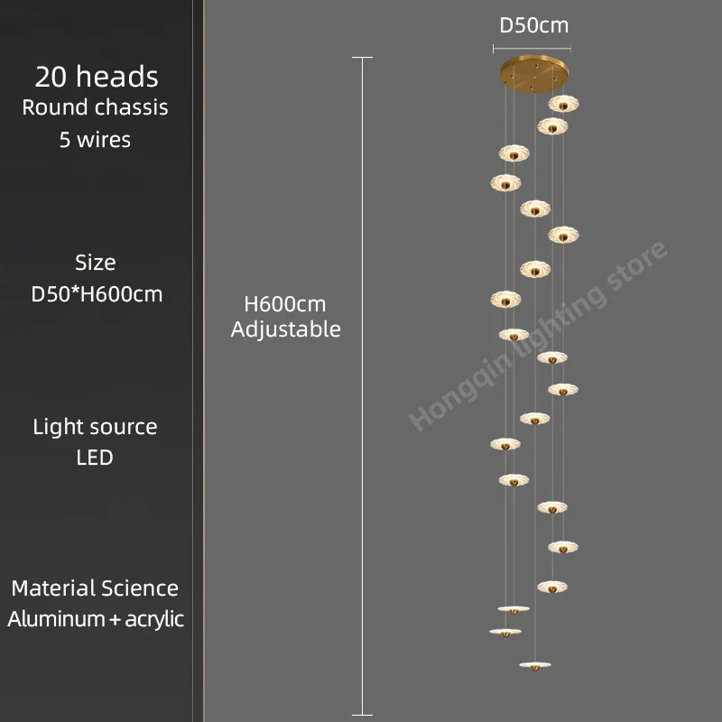 lustre moderne à led pour éclairage intérieur élégant - Image 21