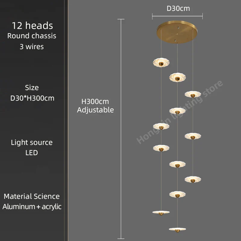 lustre moderne à led pour éclairage intérieur élégant - Image 7