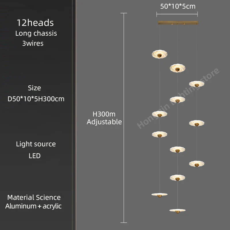 lustre moderne à led pour éclairage intérieur élégant - Image 8