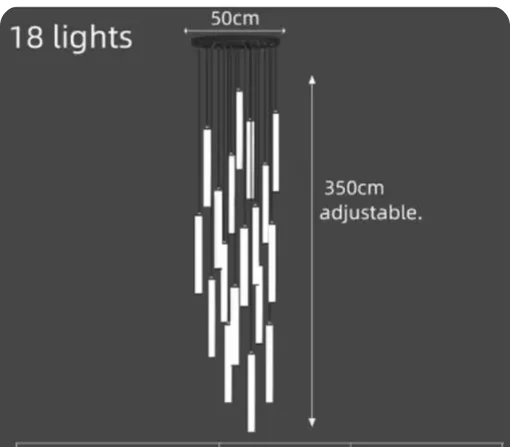 lustre moderne à led pour espaces de grande hauteur - Image 11