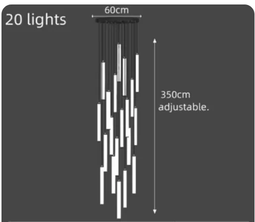 lustre moderne à led pour espaces de grande hauteur - Image 12