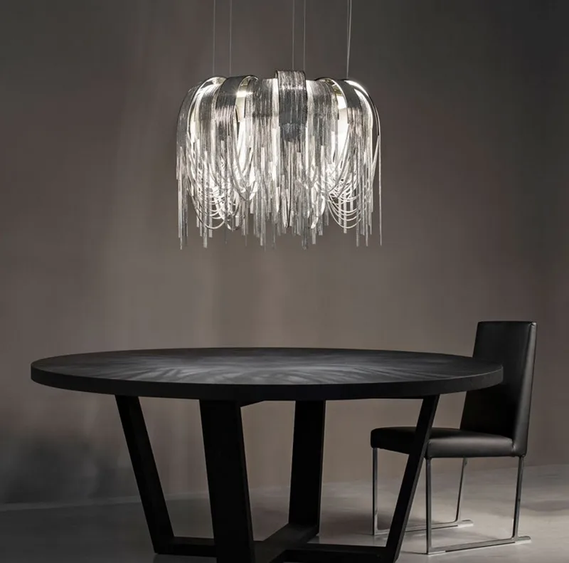 lustre moderne à pampilles en aluminium design contemporain - Image 4