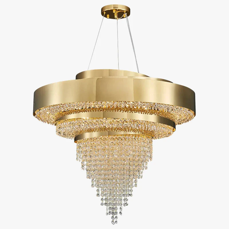 lustre moderne art design en cristal doré pour décoration luxueuse - Image 6