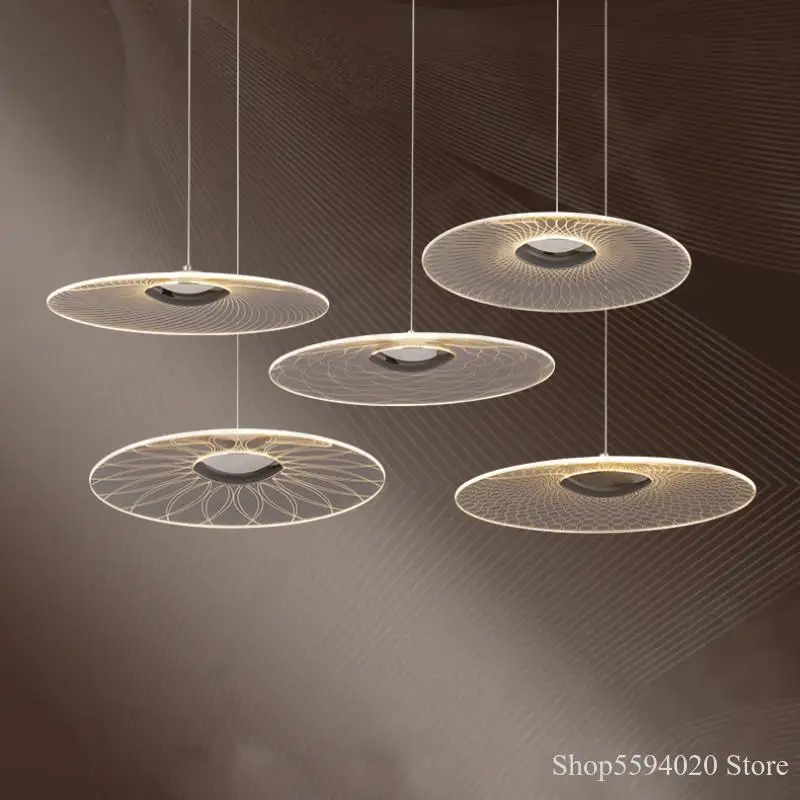 lustre moderne circulaire en acrylique à led décoration intérieure - Image 2