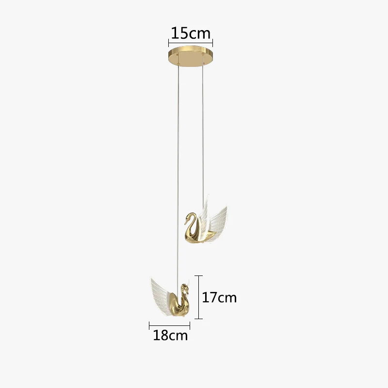 lustre moderne cygne doré design créatif pour éclairage décoratif - Image 8
