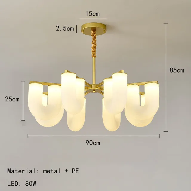 lustre moderne en acrylique et métal doré pour intérieur élégant - Image 10