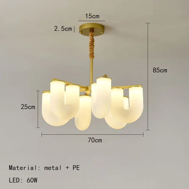 lustre moderne en acrylique et métal doré pour intérieur élégant - Image 9