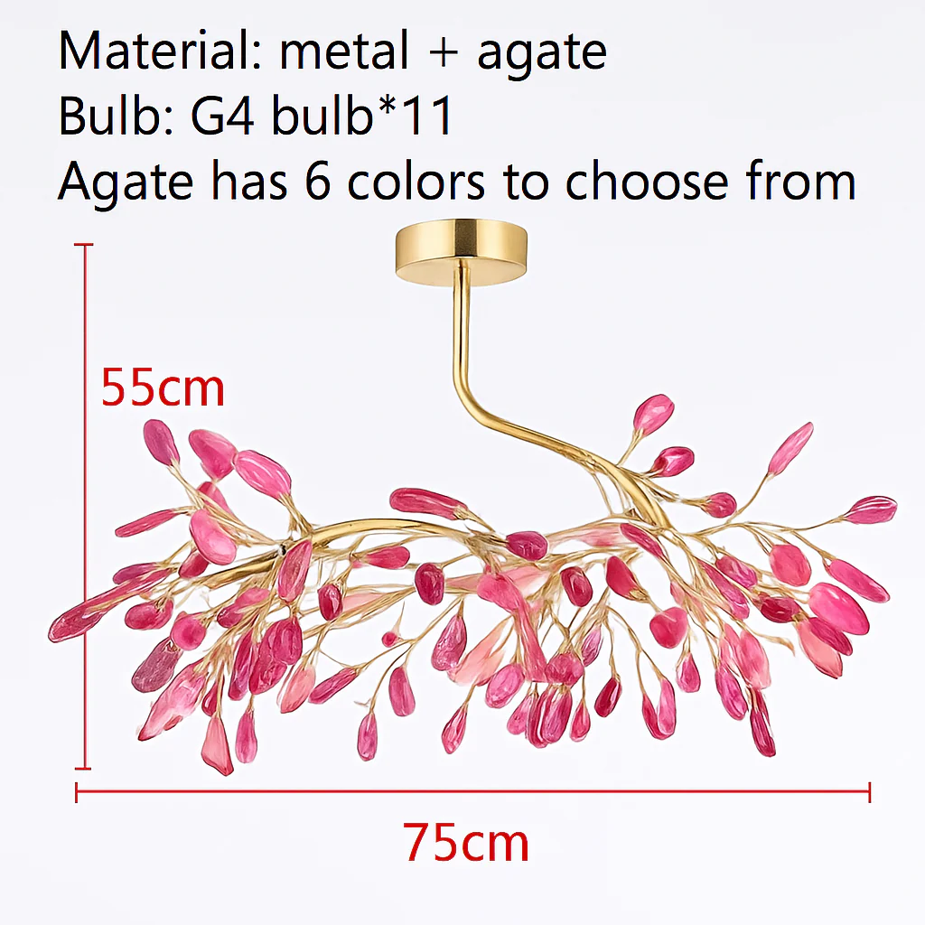 lustre moderne en agate naturelle pour décoration intérieure - Image 17