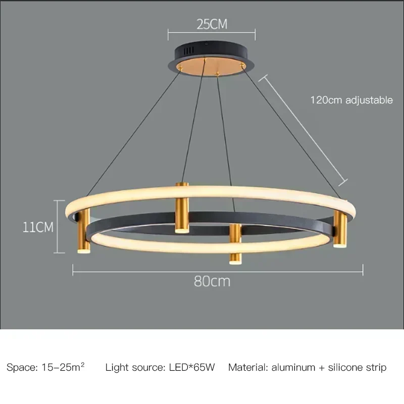 lustre moderne en anneau avec éclairage led décoratif - Image 7