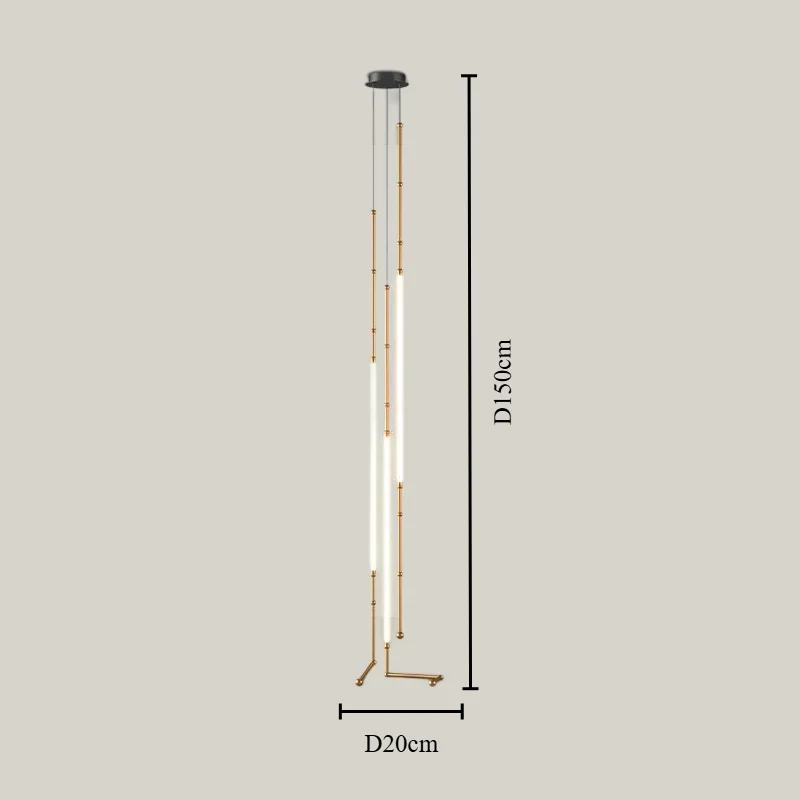 lustre moderne en bambou fer et silicone avec lumières led - Image 8