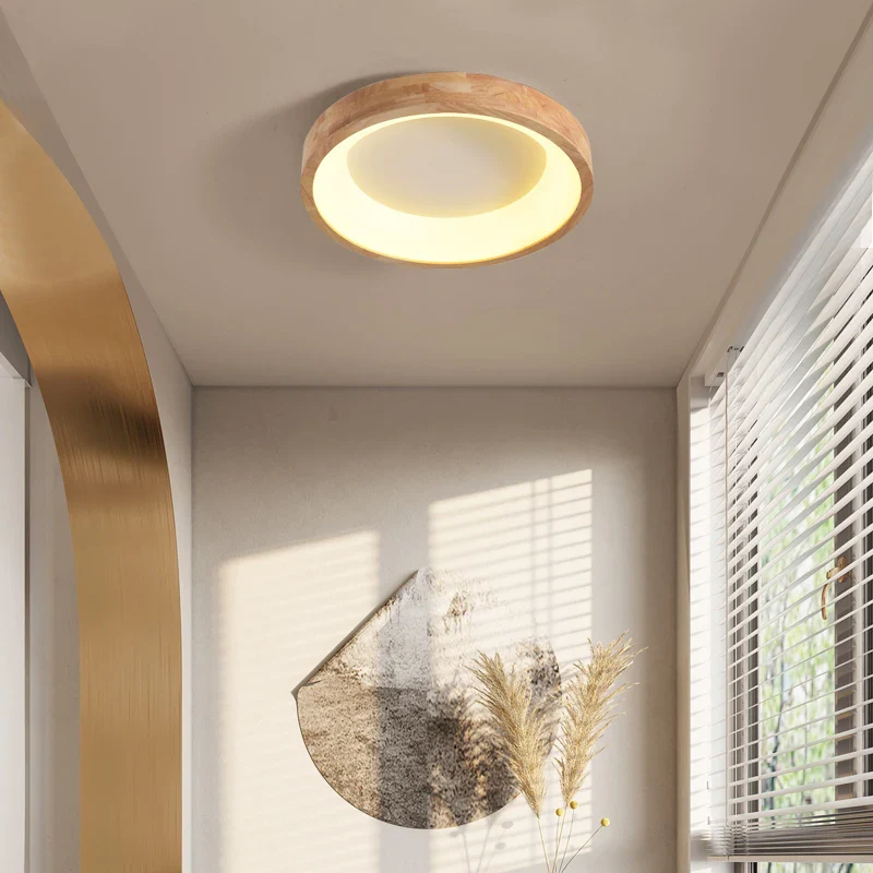 lustre moderne en bois et lumières led décoratives pour intérieur - Image 2