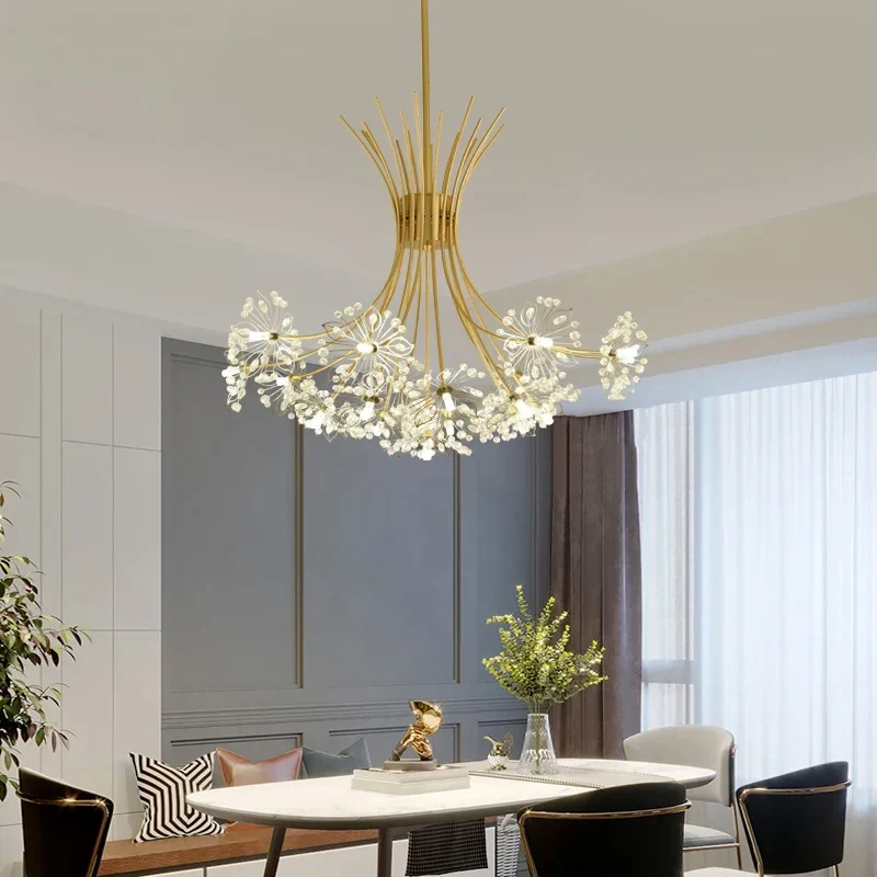 lustre moderne en cristal avec led luminaria lampadario