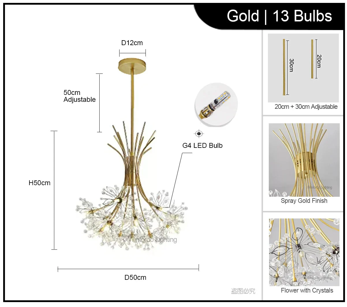 lustre moderne en cristal avec led luminaria lampadario - Image 10