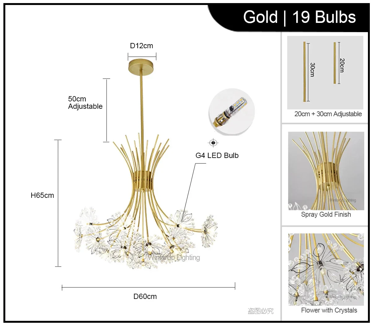 lustre moderne en cristal avec led luminaria lampadario - Image 8