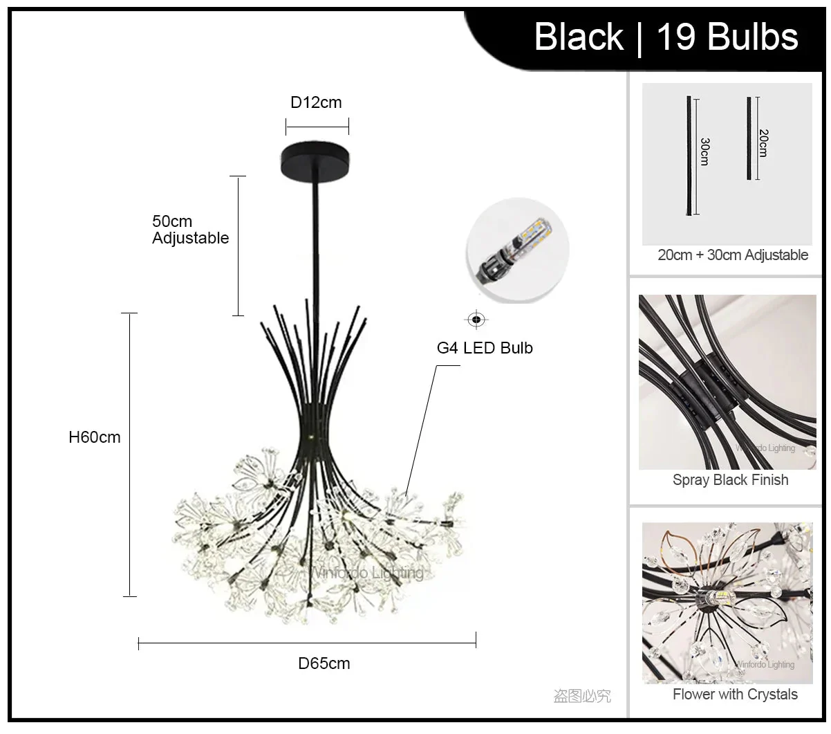 lustre moderne en cristal avec led luminaria lampadario - Image 9