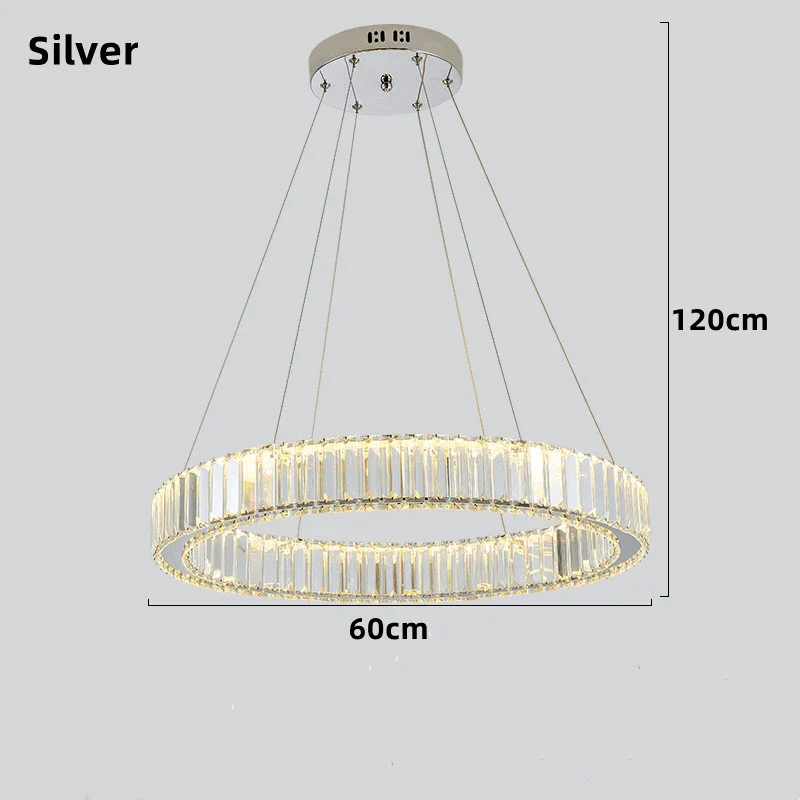 lustre moderne en cristal avec anneaux réglables pour décoration intérieure - Image 16