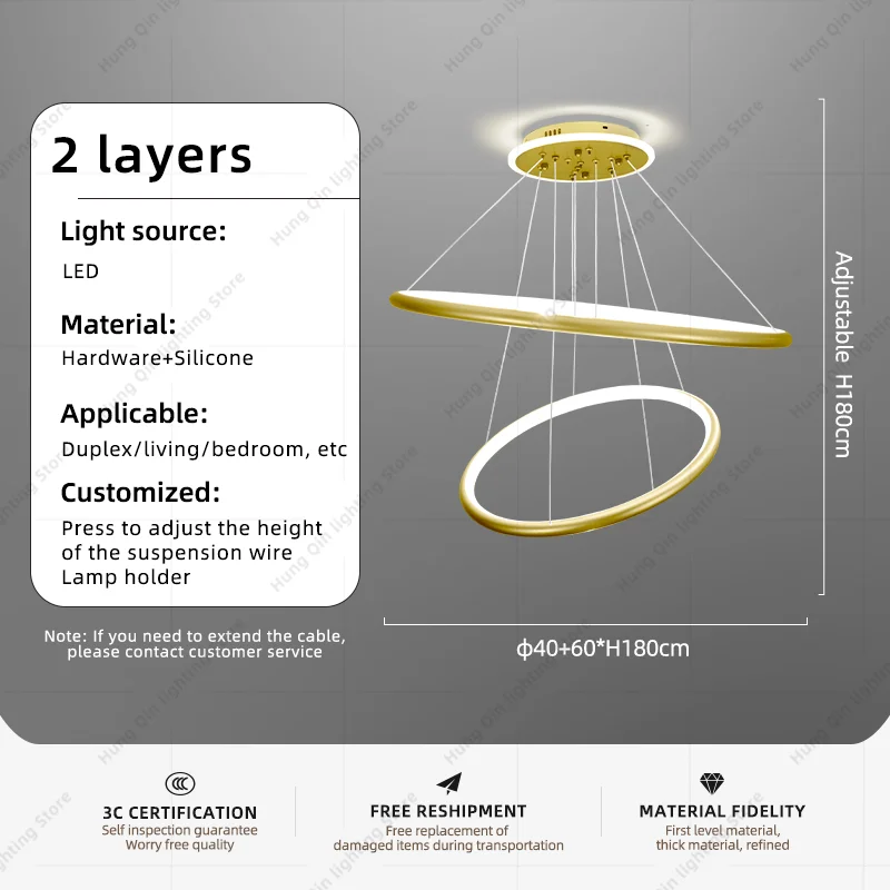 lustre moderne en cristal avec éclairage à led - Image 14