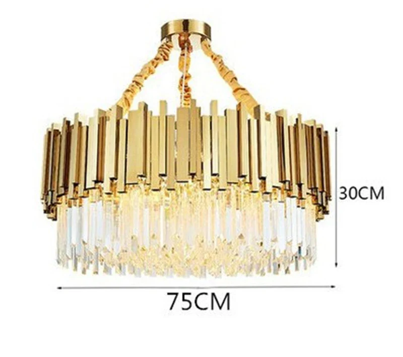 lustre moderne en cristal avec grande suspension à led - Image 12