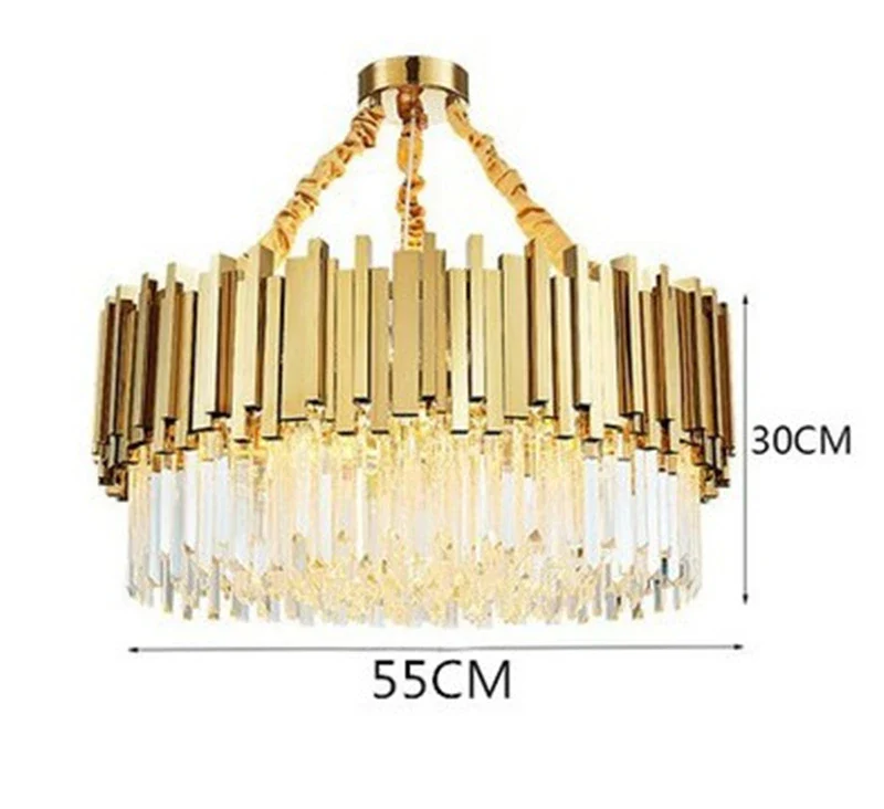 lustre moderne en cristal avec grande suspension à led - Image 13