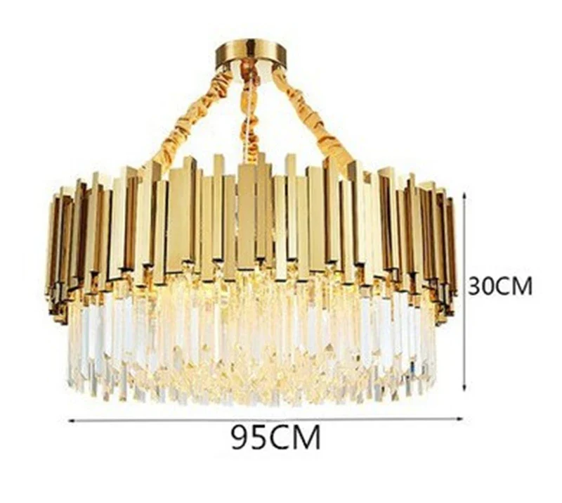 lustre moderne en cristal avec grande suspension à led - Image 14