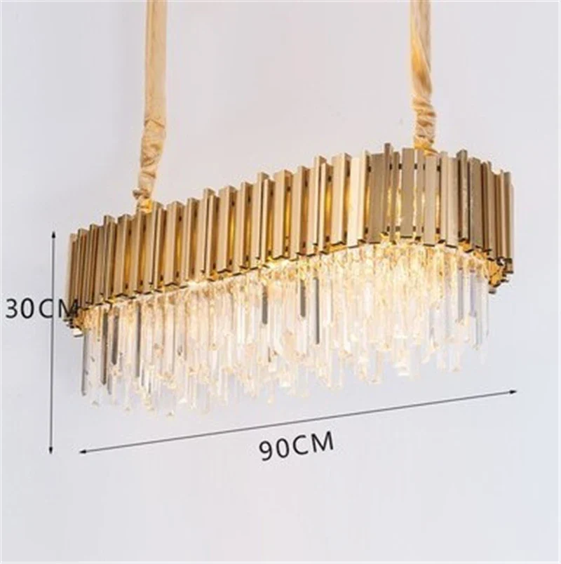 lustre moderne en cristal avec grande suspension à led - Image 7