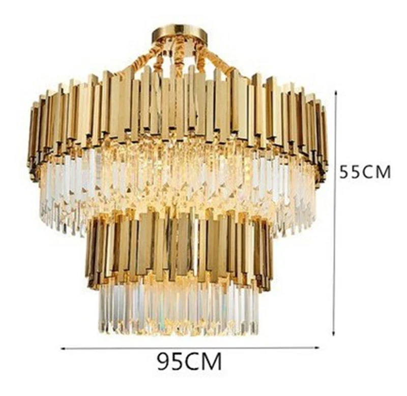 lustre moderne en cristal avec grande suspension à led - Image 8