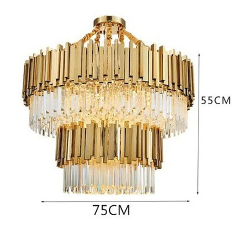 lustre moderne en cristal avec grande suspension à led - Image 9