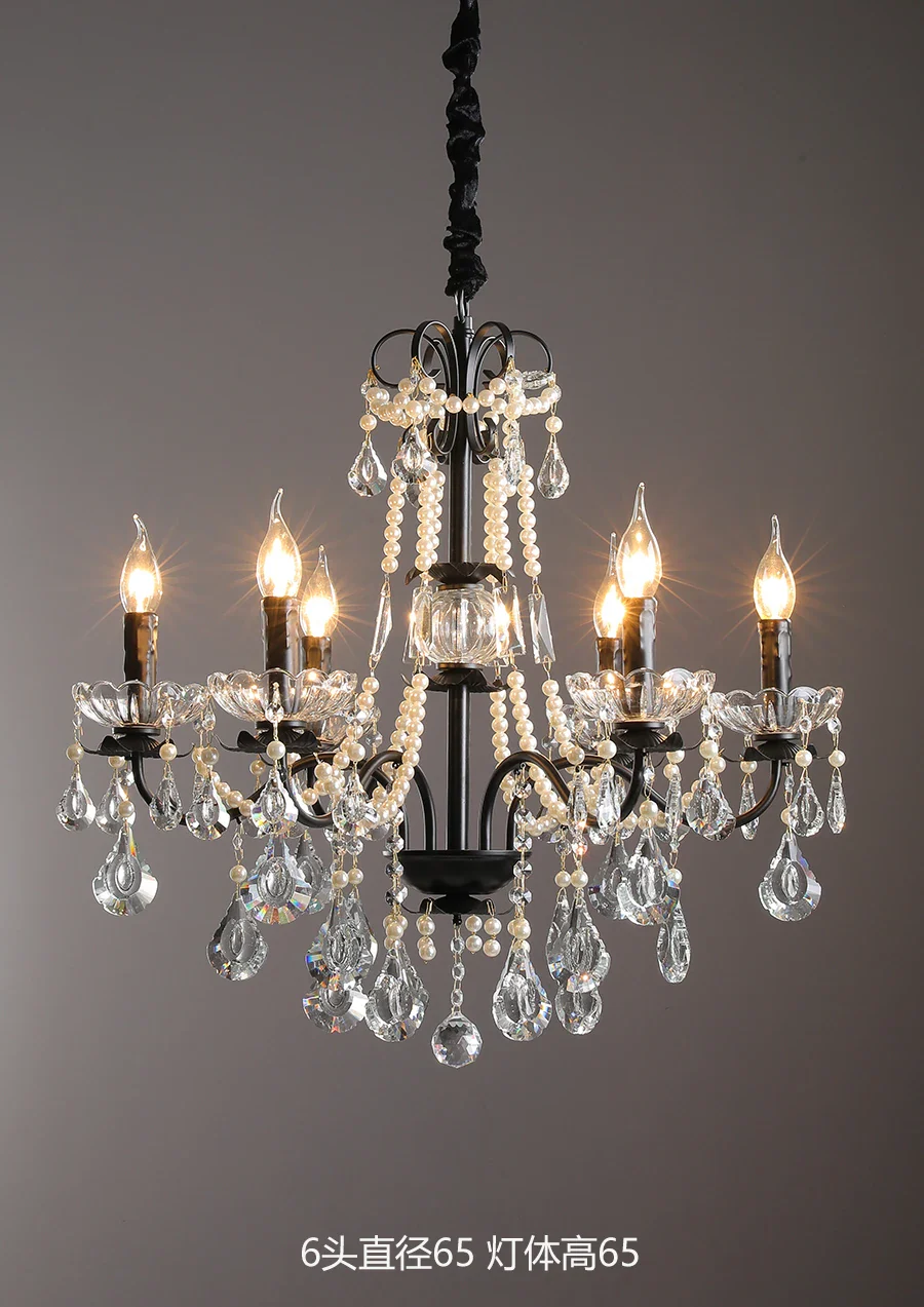 lustre moderne en cristal avec perles et éclairage led - Image 10