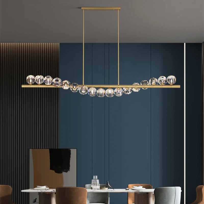 lustre moderne en cristal cuivre avec éclairage réglable - Image 2