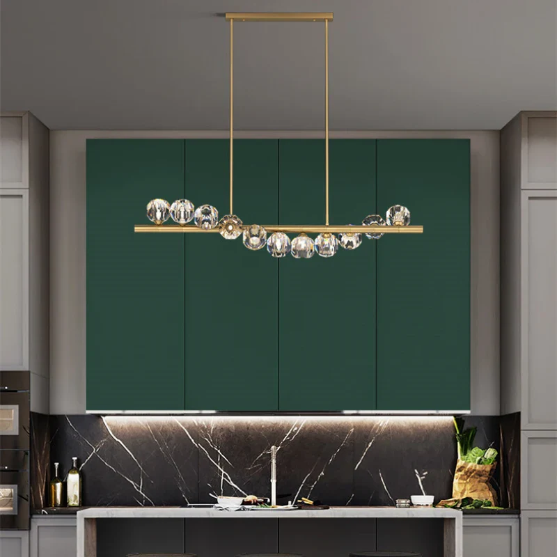 lustre moderne en cristal cuivre avec éclairage réglable - Image 3