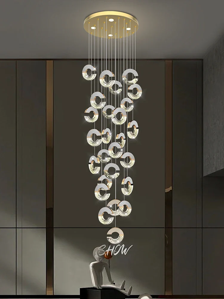 lustre moderne en cristal design loft pour éclairage minimaliste - Image 2