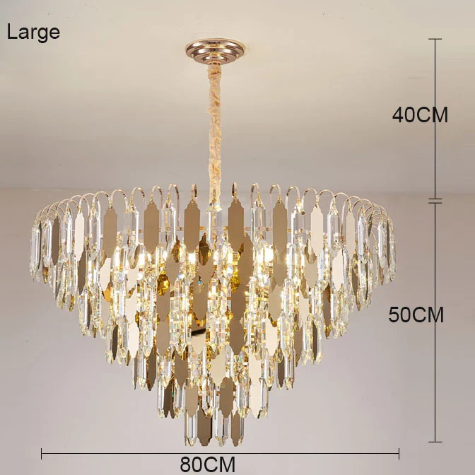 lustre moderne en cristal doré à led design élégant pour intérieur - Image 7