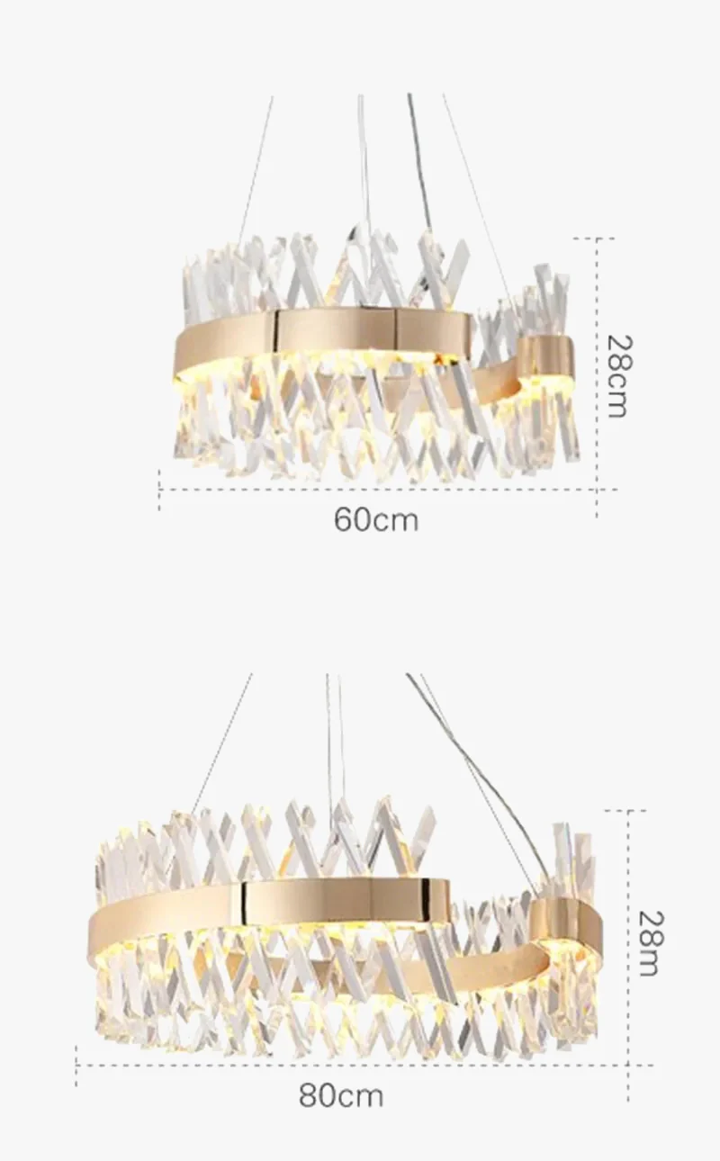 lustre moderne en cristal doré éclairage led design élégant - Image 4