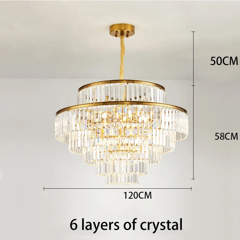 lustre moderne en cristal doré pour éclairage décoratif intérieur - Image 10