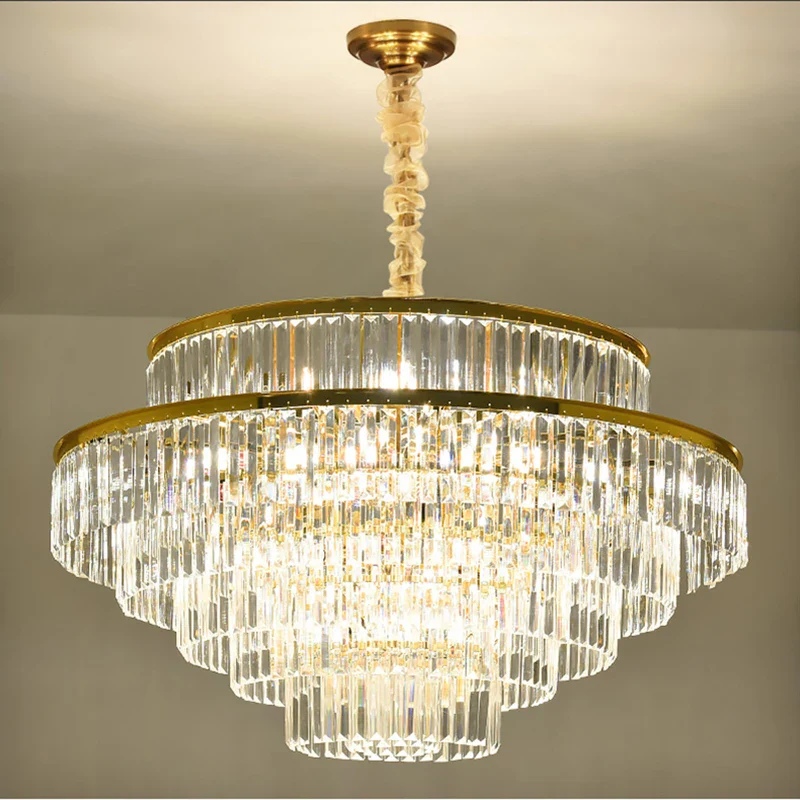 lustre moderne en cristal doré pour éclairage décoratif intérieur - Image 6