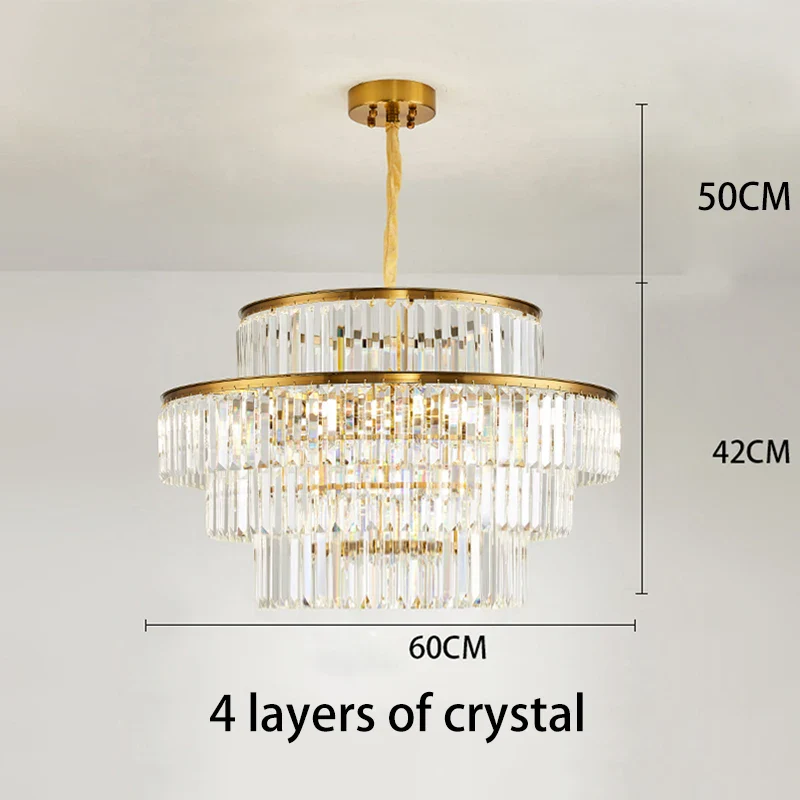lustre moderne en cristal doré pour éclairage décoratif intérieur - Image 7