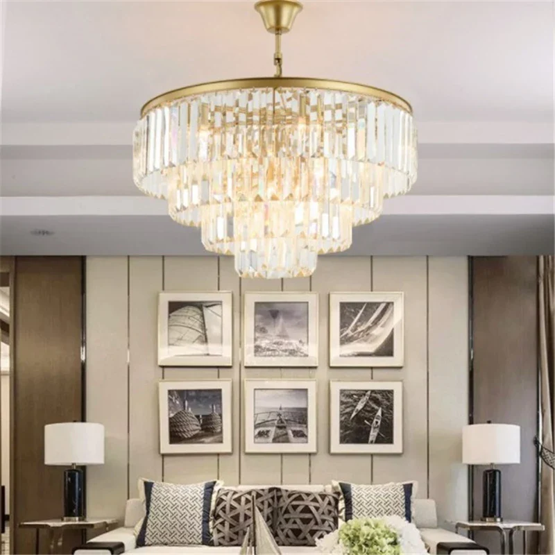 lustre moderne en cristal éclairage suspendu design nordique élégant - Image 5