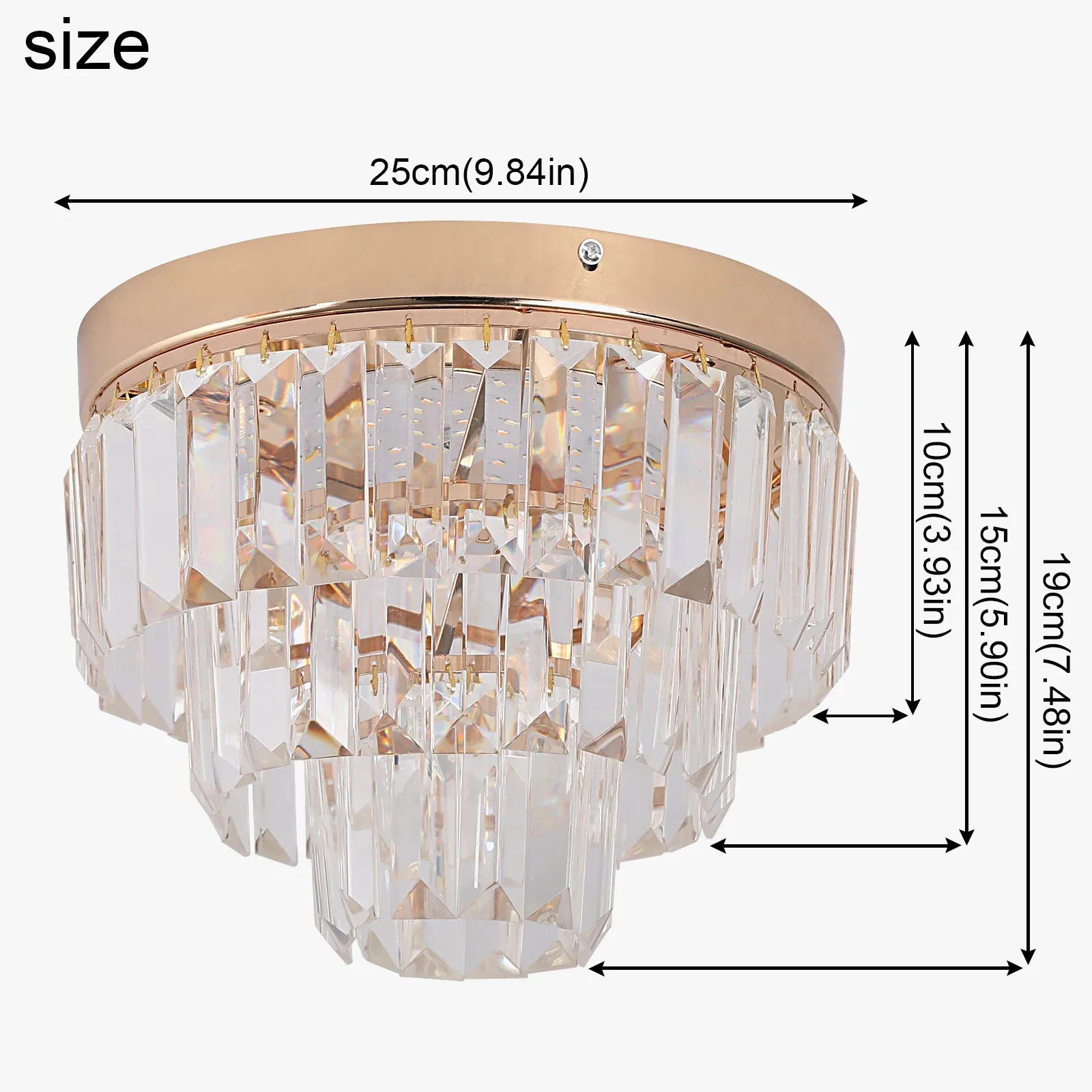 lustre moderne en cristal k9 avec lumière led suspendue - Image 7