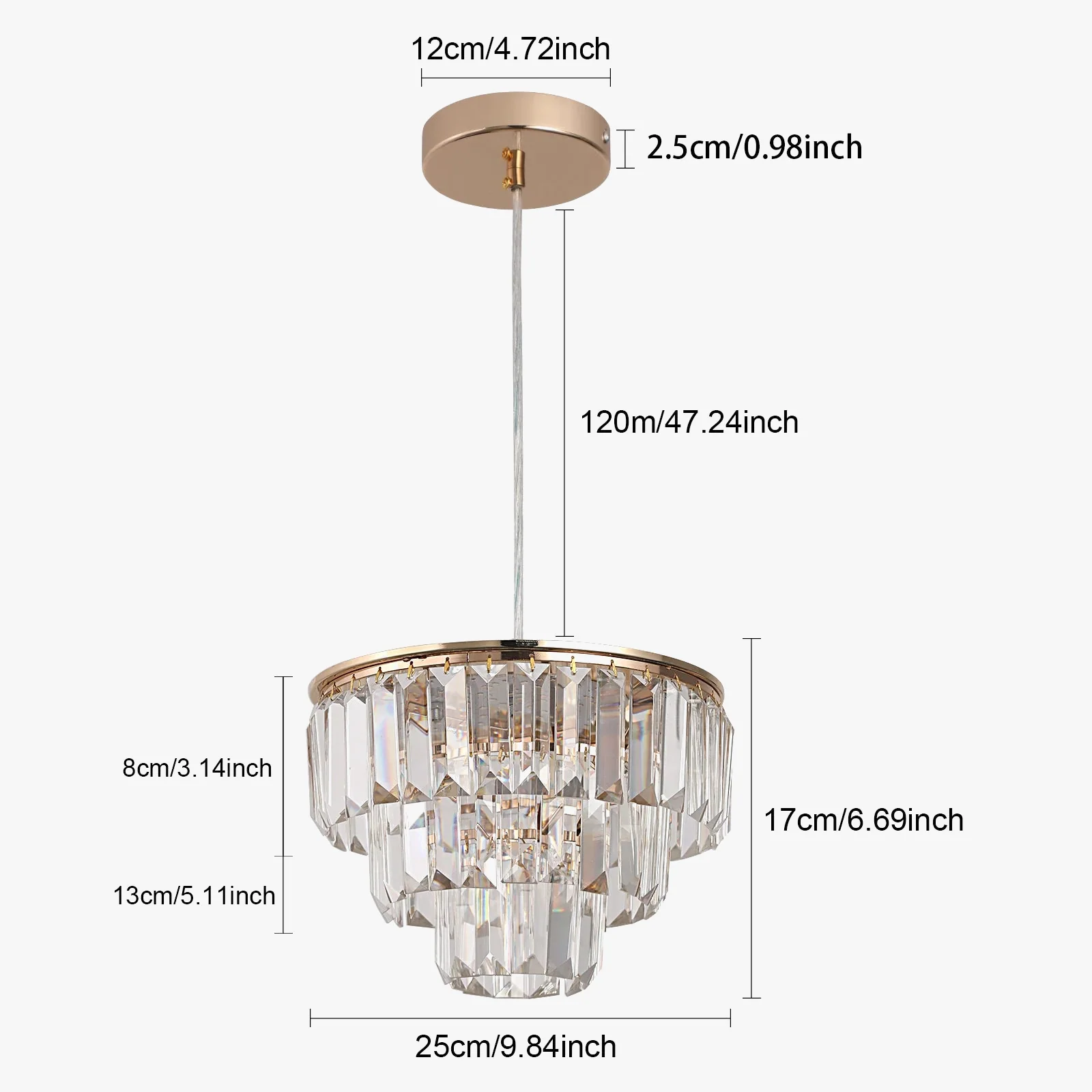 lustre moderne en cristal k9 avec lumière led suspendue - Image 8