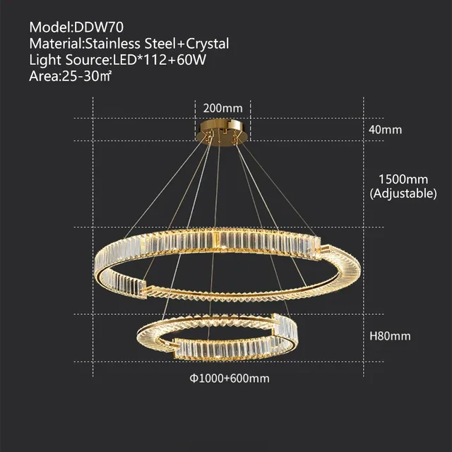 lustre moderne en cristal k9 design nordique pour décoration intérieure - Image 11