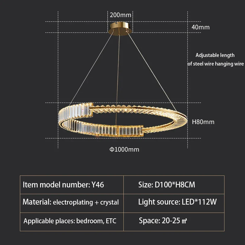 lustre moderne en cristal k9 design nordique pour décoration intérieure - Image 12