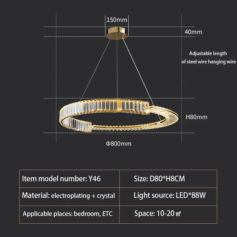 lustre moderne en cristal k9 design nordique pour décoration intérieure - Image 8