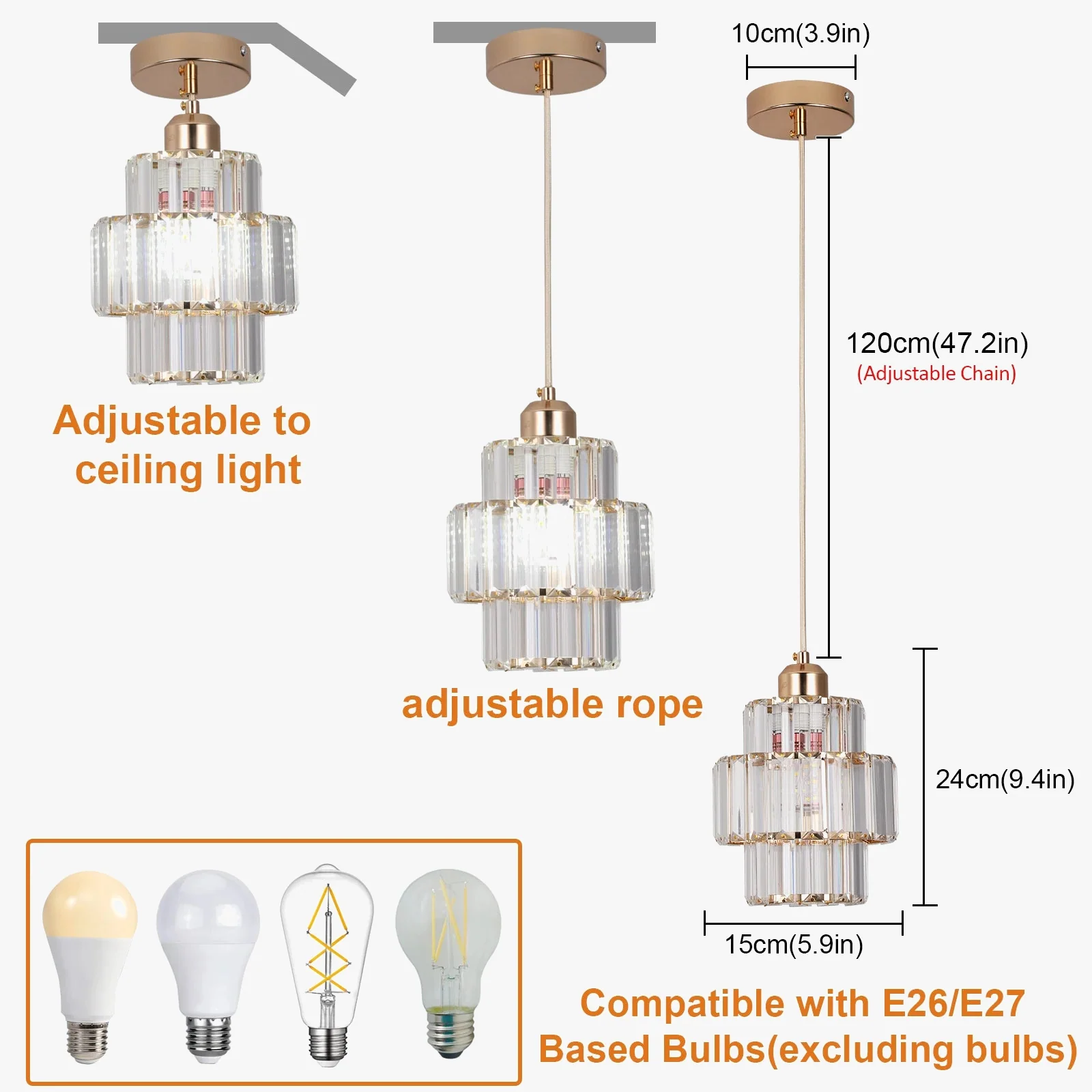 lustre moderne en cristal k9 led pour maison hôtel - Image 6