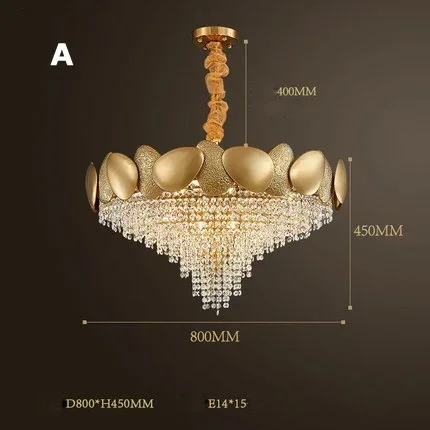 lustre moderne en cristal pampilles et acier inoxydable - Image 10