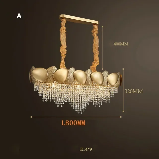 lustre moderne en cristal pampilles et acier inoxydable - Image 16