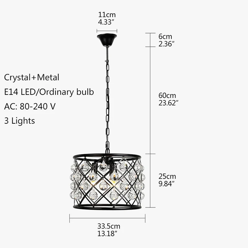 lustre moderne en cristal style empire vintage à led - Image 6